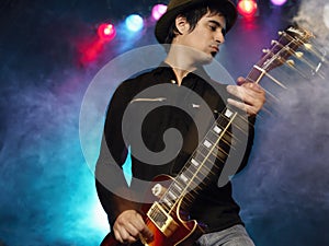 Male Rock Guitarist In Concert