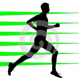 Male runner silhouette graphical vector