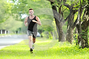 Male runner training for marathon