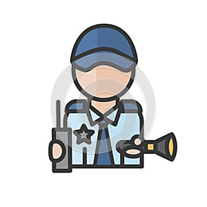 Male safeguard avatar. Man working. Profile user, person. People icon. Vector illustration