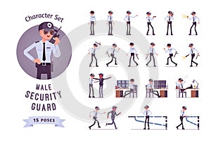 Male security guard character set