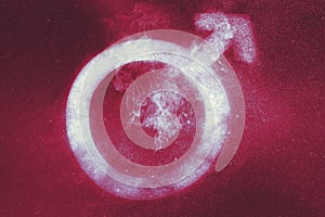 Male sex symbol. Abstract background
