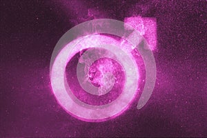 Male sex symbol. Abstract night sky background