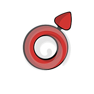 Male sex symbol Mars planet icon pictogram Vector illustration