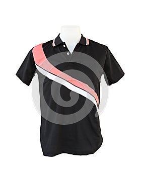 Male shirt template on the mannequin on white background