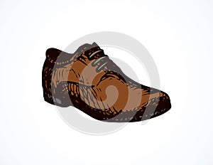 Male shoes. Vector drawing