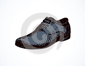 Male shoes. Vector drawing