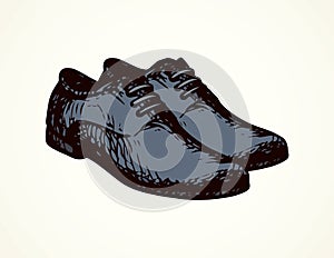 Male shoes. Vector drawing