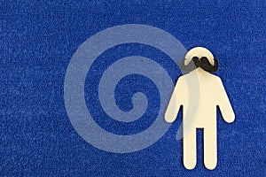 Male sign on a blue background