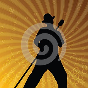 Male singer performing