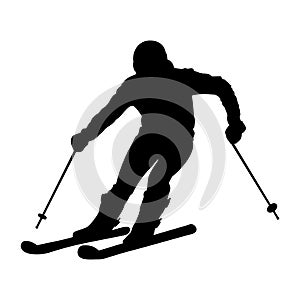 Male Skier in action silhouette