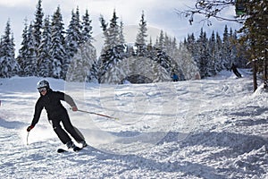Male skier on the slope
