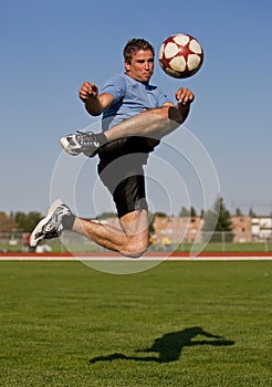 Male soccer kick