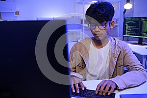 Development programmer working in website a software and coding technology