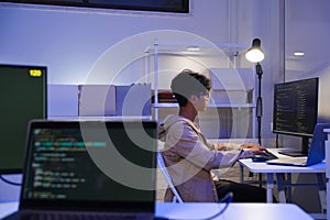 Development programmer working in website a software and coding technology