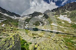 Male Spisske pleso tarn in High Tatras during early summer