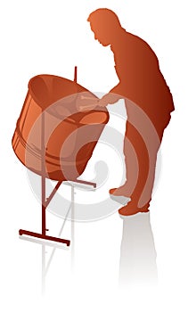Male steelpan player