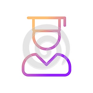 Male student pixel perfect gradient linear ui icon