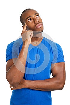 Male student thinking about the future