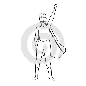 Male superhero cartoon character sketch