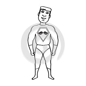 Male superhero cartoon character sketch