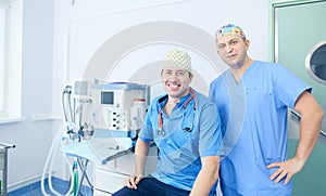 Male surgeon on background in operation room