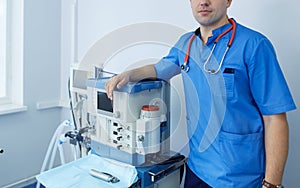 Male surgeon on background in operation room