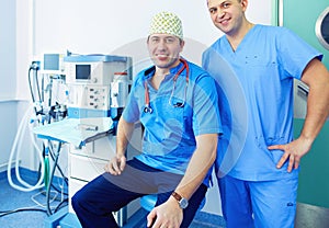 Male surgeon on background in operation room