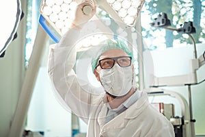 Male surgeon in an operation room