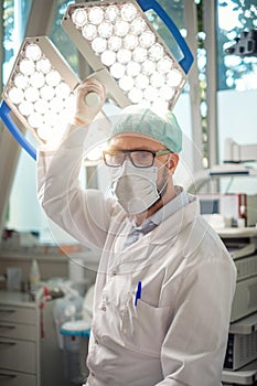 Male surgeon in an operation room
