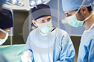 Male surgeons during the very important operation