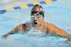 Male Swimmer In Pool Competition