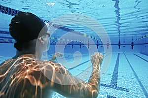 Male Swimmer Ready To Swim