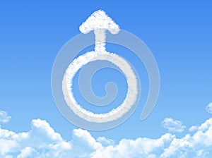 Male symbol concept cloud shape