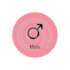 Male Symbol icon. Gender icon. vector sign isolated on a white background illustration