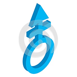 Male symbol isometric 3d icon