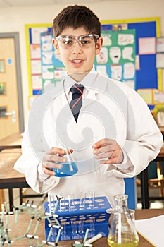 Male Teenage Student In Science Class