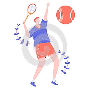 Male tennis player character with a racket