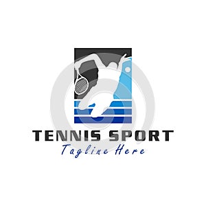 male tennis sport vector illustration logo