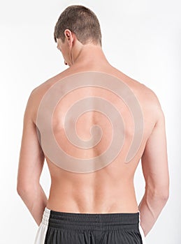 Male torso, back view
