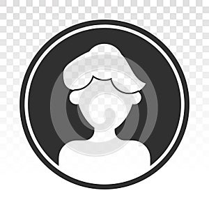 Male user account profile circle flat icon on a transparent background photo