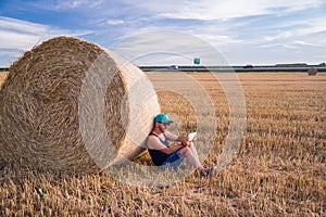 Male using tablet