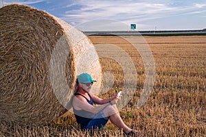 Male using tablet