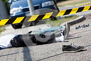 Male victim of car accident