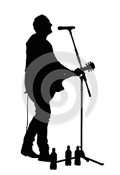 Male Vocalist with Guitar Silhouette