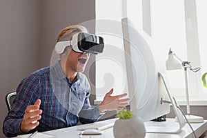 Male in VR headset