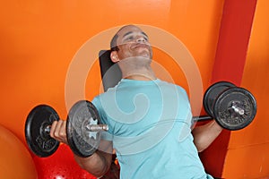 Male weight lifting