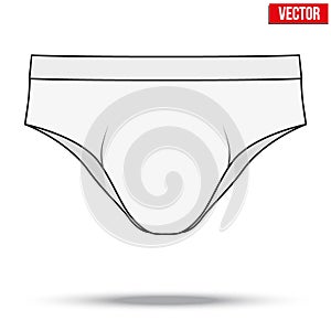 Male white underpants brief. Vector Illustration photo