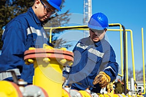 Male worker inspection visual pipeline oil and gas