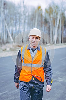 Male worker road construction